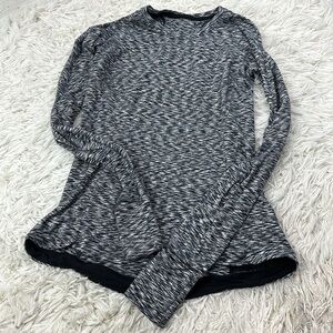 Lululemon Runderful Long Sleeve Spaced Out Space Dye Black White